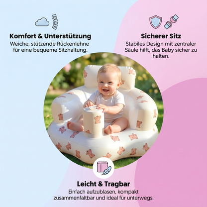 Aufblasbarer Baby Sitz mit Bären Muster zum Sitzen und Baden