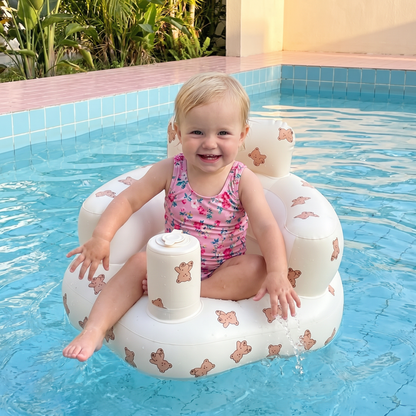 Aufblasbarer Baby Sitz mit Bären Muster zum Sitzen und Baden