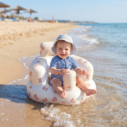 Aufblasbarer Baby Sitz mit Bären Muster zum Sitzen und Baden