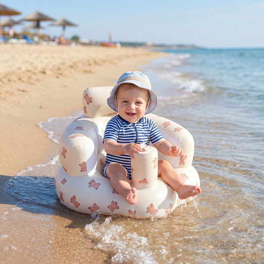 Aufblasbarer Baby Sitz mit Bären Muster zum Sitzen und Baden