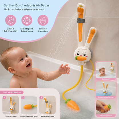 Baby Dusch Spielzeug mit Hasen Design und Karotten Duschkopf
