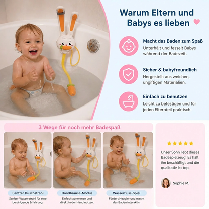 Baby Dusch Spielzeug mit Hasen Design und Karotten Duschkopf