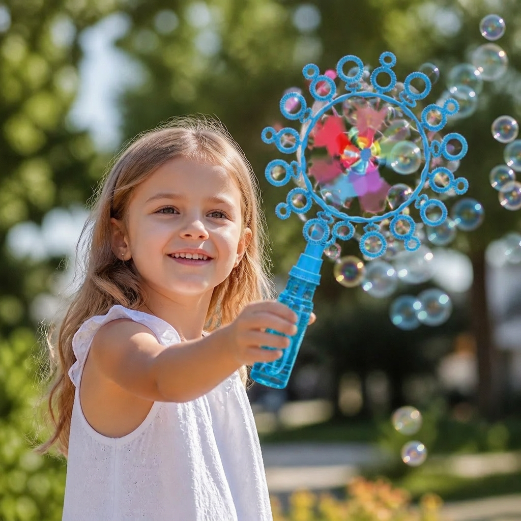 Seifenblasen Spielzeug Set für Kinder mit Windmühlen Design für Spielspaß