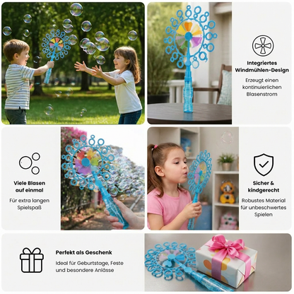 Seifenblasen Spielzeug Set für Kinder mit Windmühlen Design für Spielspaß