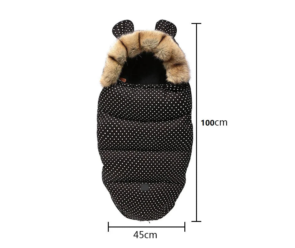 Warmer Kinderwagenschlafsack mit Kapuze für Babys und Neugeborene