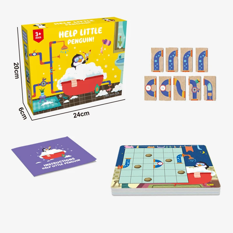 Pinguin Dusch Labyrinth Rätsel Spiel - Logisches Denken Fördern!