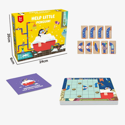 Pinguin Dusch Labyrinth Rätsel Spiel - Logisches Denken Fördern!