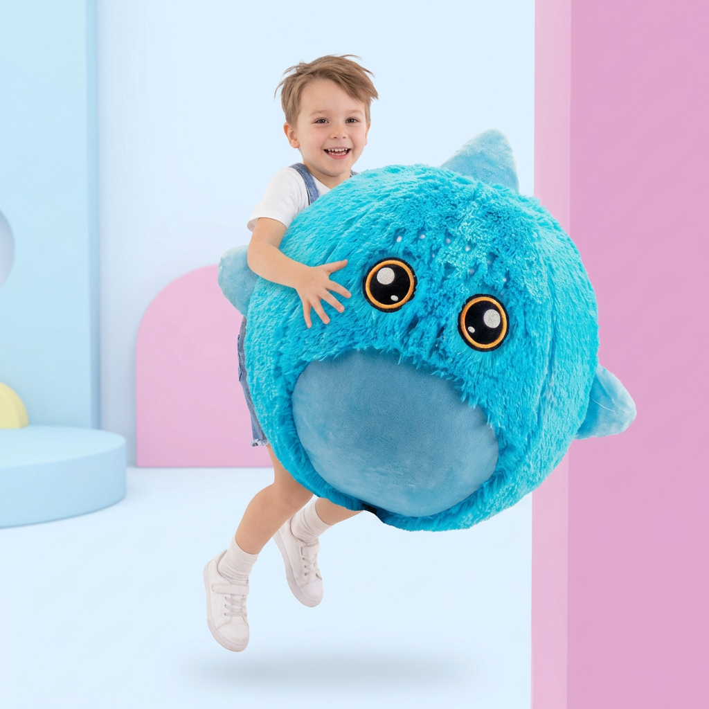 Aufblasbares Hüpf-Tier aus Plüsch – Kinder Springtier zum Spielen