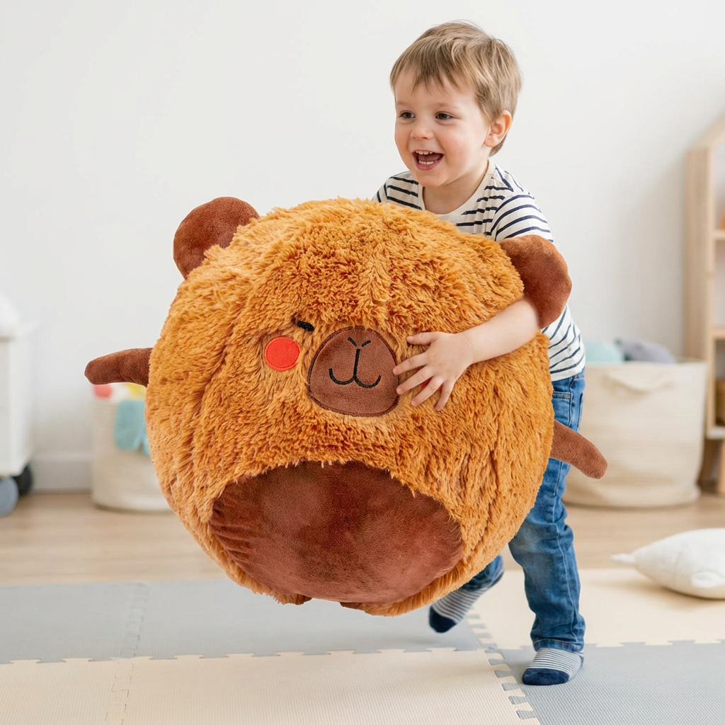 Aufblasbares Hüpf-Tier aus Plüsch – Kinder Springtier zum Spielen