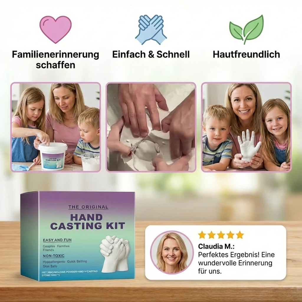 Handabdruck-Set für Familien & Paare – 3D Gips Erinnerungsset