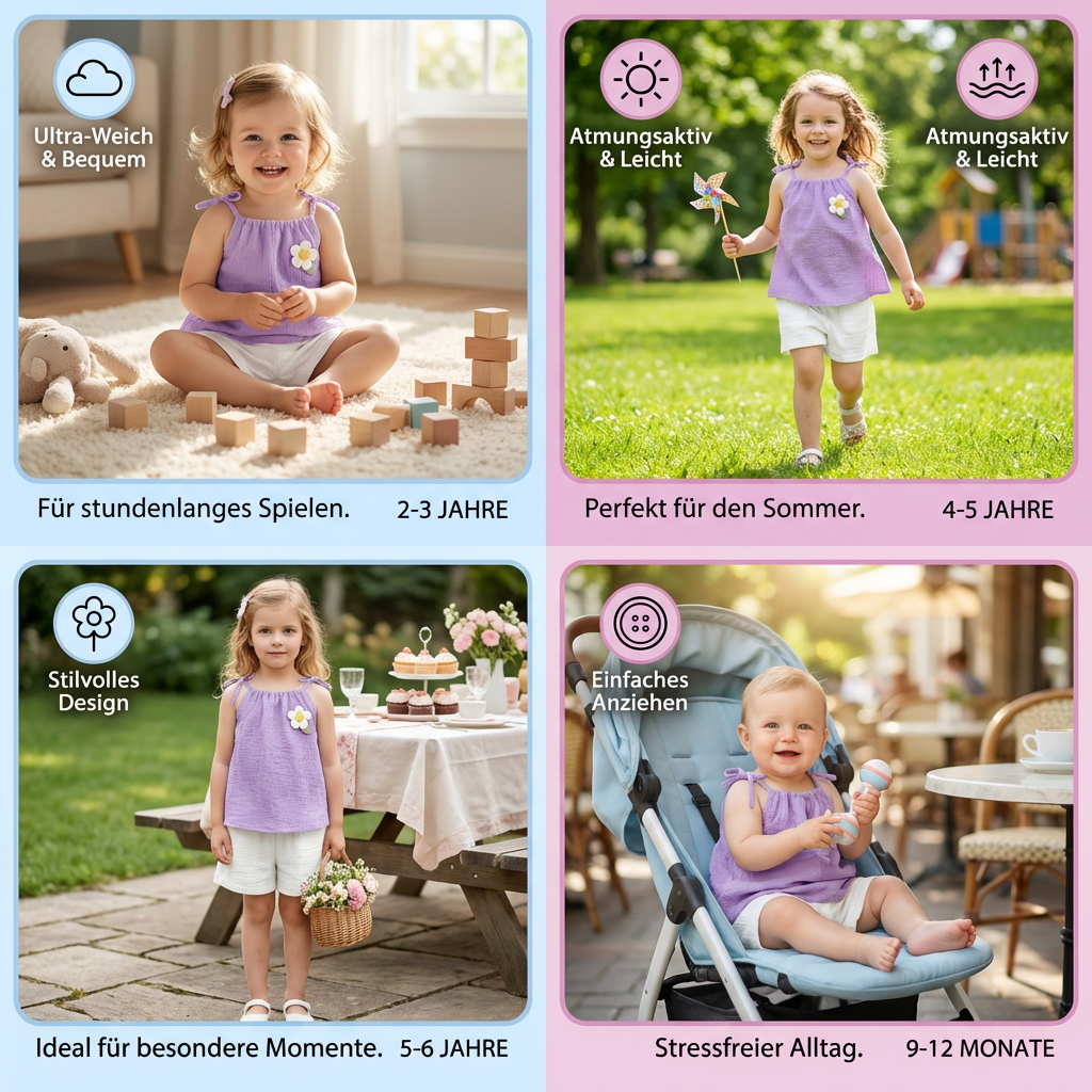Sommerliches 2-teiliges Mädchen-Set im Koreanischen Stil – Blumen-Trägeroberteil mit Shorts