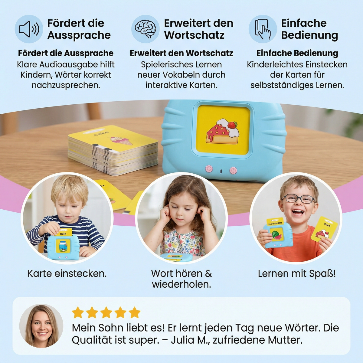 Sprechende Englisch Lernkarten – Interaktives Lernspiel für Kinder
