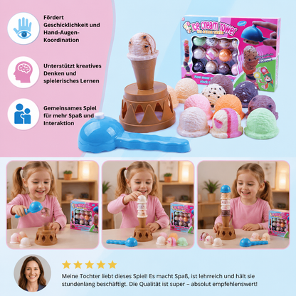 Kreatives Eiscreme-Stapelspiel – lustiges Balance-Spiel für Kinder, fördert Geschicklichkeit & spielerisches Lernen