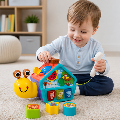 Baby Schnecken Lernspielzeug mit Telefon, Formensortierer & Tiergeräuschen