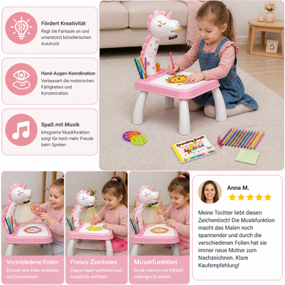 Dinosaurier Projektions Zeichentisch für Kinder mit Stiften und Musik