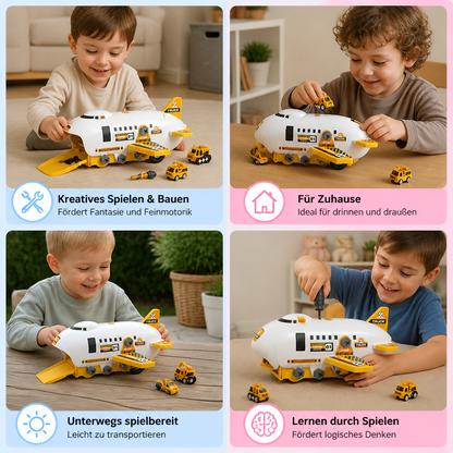 DIY-Spielset „Flugzeug-Transport-Lkw“ mit Baufahrzeugen