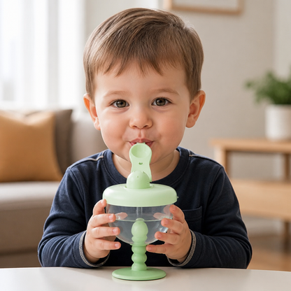 Auslaufsicherer Baby-Trinklernbecher mit Strohhalm