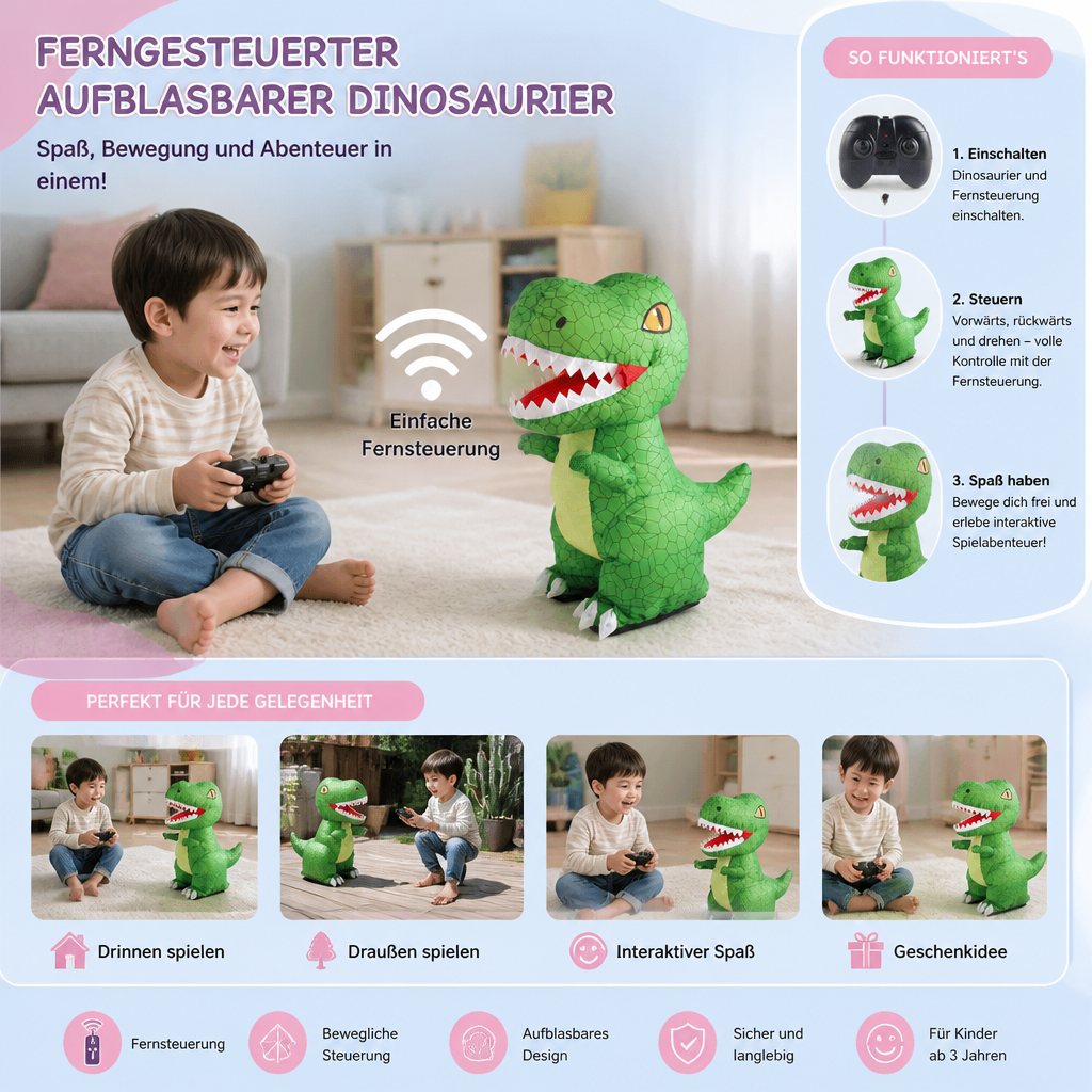 Ferngesteuertes aufblasbares T-Rex-Dinosaurier-Spielzeug