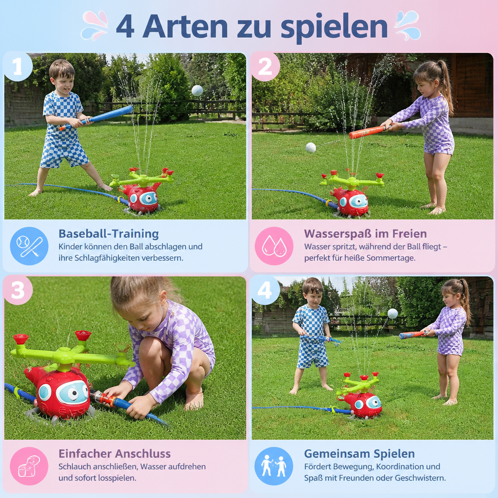 Baseball Wasserspaß Sprinkler Spielset