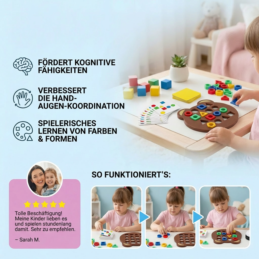 Farb- & Formen-Matching Spiel für Kinder – Interaktives Lernspielzeug