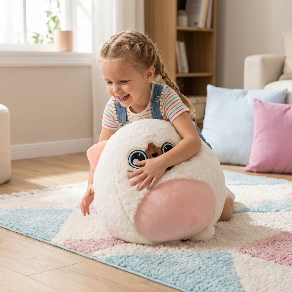 Aufblasbares Hüpf-Tier aus Plüsch – Kinder Springtier zum Spielen