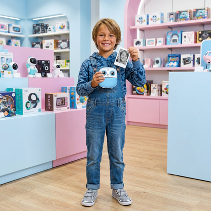 Kinder Sofortbildkamera – Mini Digitalkamera mit HD-Foto & integriertem Drucker