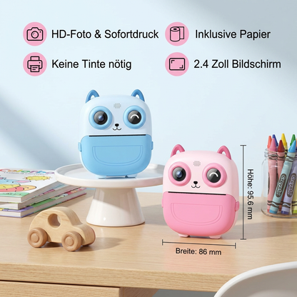 Kinder Sofortbildkamera – Mini Digitalkamera mit HD-Foto & integriertem Drucker