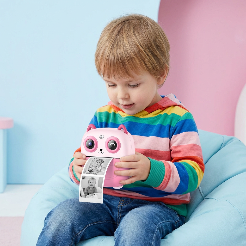 Kinder Sofortbildkamera – Mini Digitalkamera mit HD-Foto & integriertem Drucker