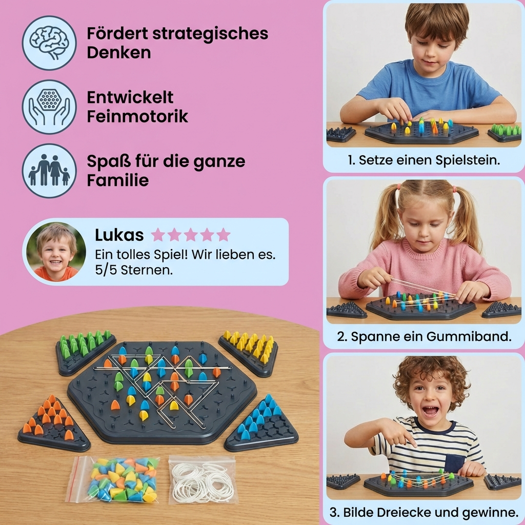 Gummi Band Dreieck Schach Familien Spiel