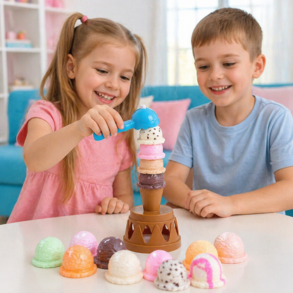 Kreatives Eiscreme-Stapelspiel – lustiges Balance-Spiel für Kinder, fördert Geschicklichkeit & spielerisches Lernen