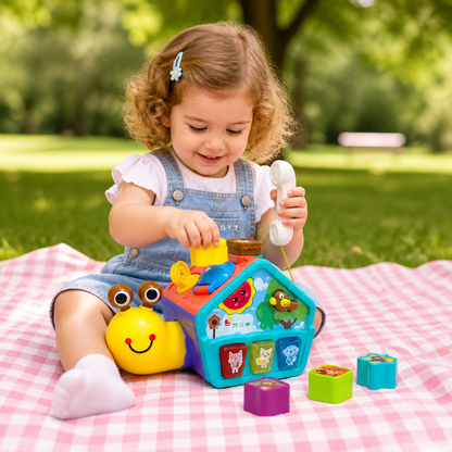 Baby Schnecken Lernspielzeug mit Telefon, Formensortierer & Tiergeräuschen