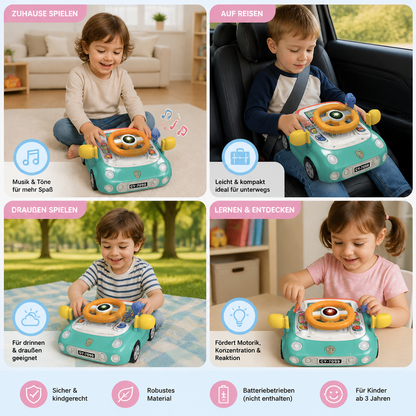 Fahrsimulator Spielzeug mit Lenkrad und Bildschirm für Kinder