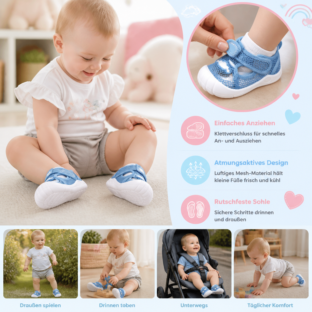 Sommer Babysandalen mit rutschfester Sohle und Klettverschluss