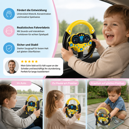 Kinder Beifahrer Lenkrad Spielzeug mit Saugnapf Lichtern und Sounds