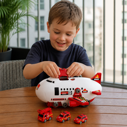 DIY-Spielset „Flugzeug-Transport-Lkw“ mit Baufahrzeugen