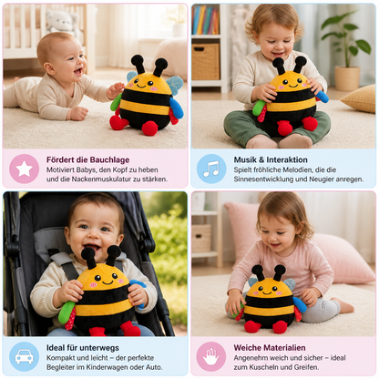 Interaktives musikalisches Plüsch-Bienchen für die Bauchlage