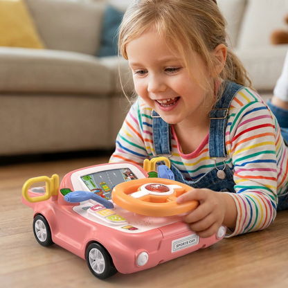 Fahrsimulator Spielzeug mit Lenkrad und Bildschirm für Kinder