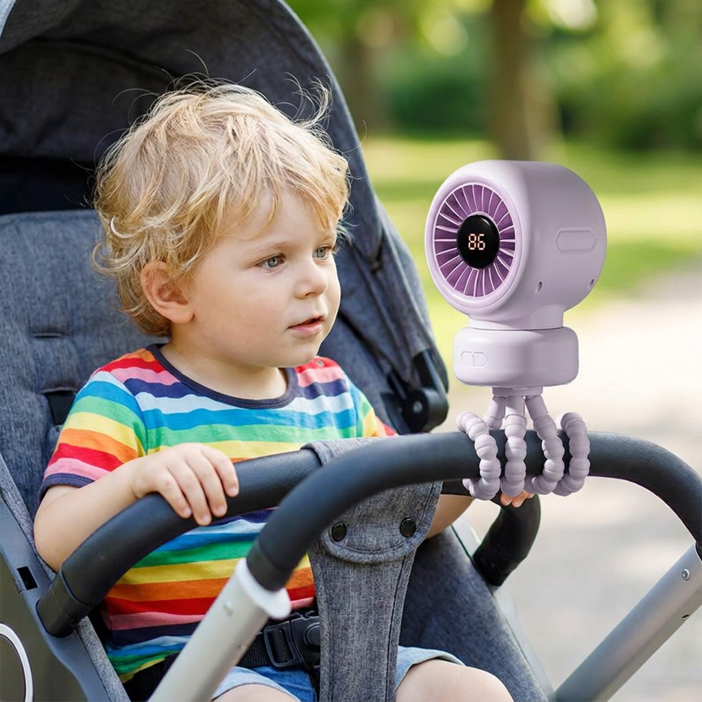 Tragbarer Clip Ventilator für Kinderwagen Bett und Alltag