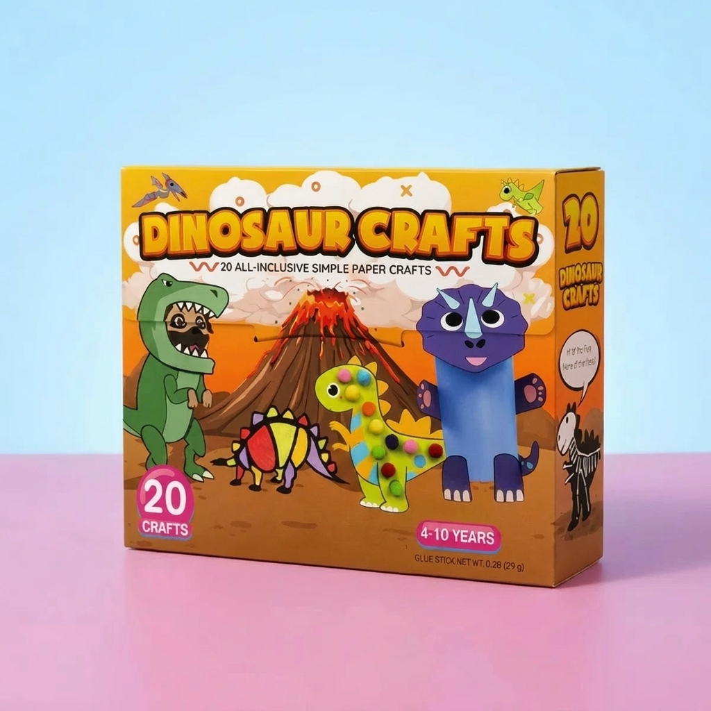 Kinder-Papierbastelbox – 20 einfache DIY-Bastelprojekte für Kinder von 3–10 Jahren mit Klebestift, Klebeband und Umschlägen