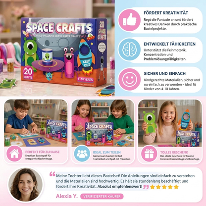 Kinder-Papierbastelbox – 20 einfache DIY-Bastelprojekte für Kinder von 3–10 Jahren mit Klebestift, Klebeband und Umschlägen
