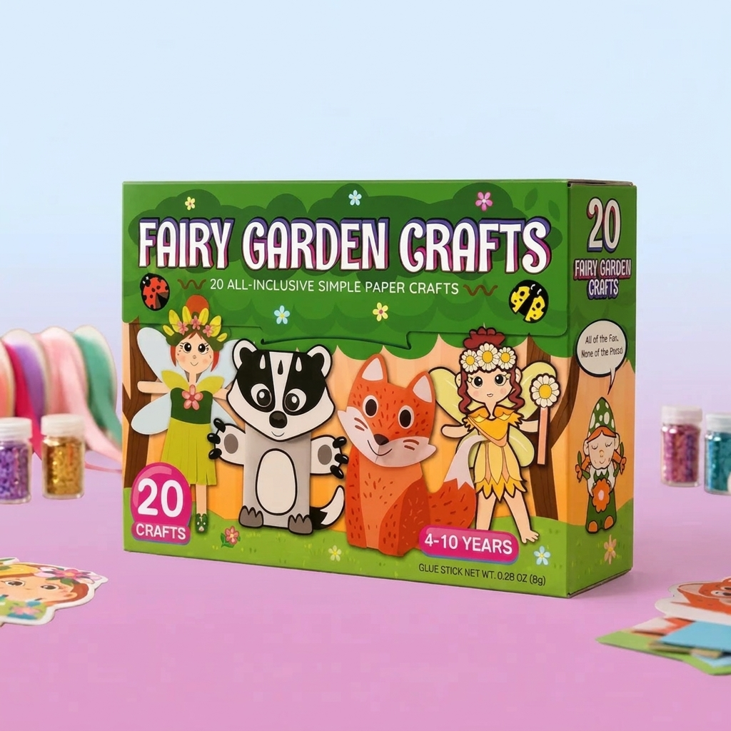 Kinder-Papierbastelbox – 20 einfache DIY-Bastelprojekte für Kinder von 3–10 Jahren mit Klebestift, Klebeband und Umschlägen