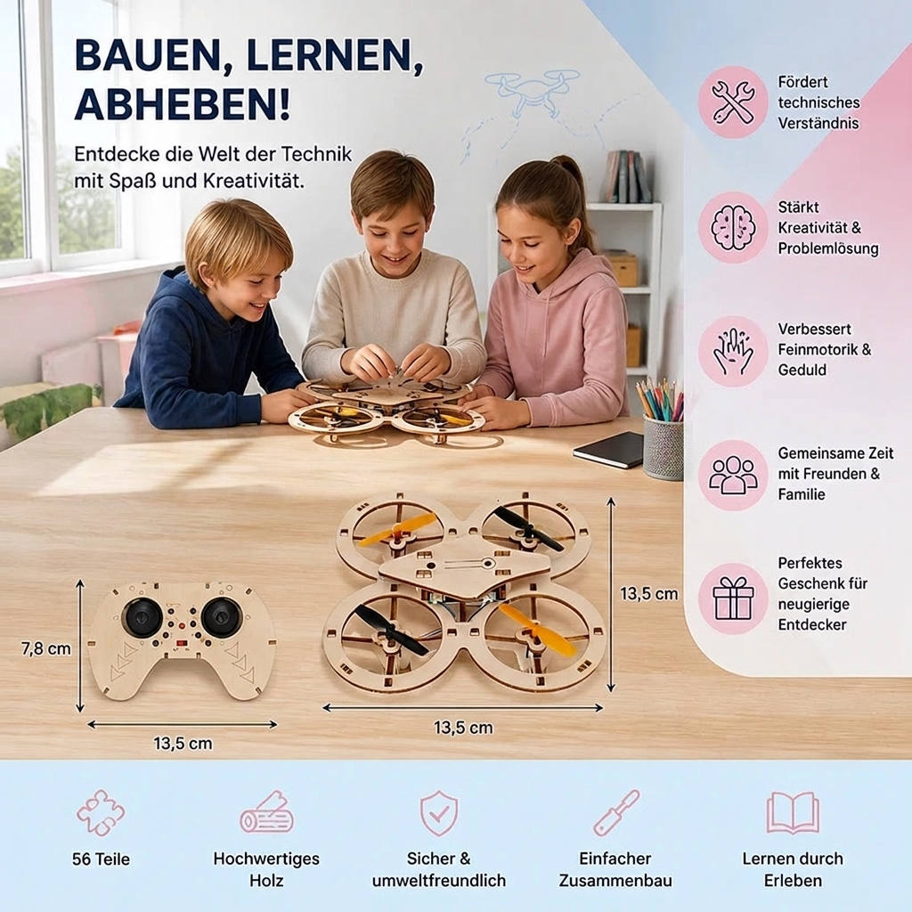 DIY-Holz-RC-Quadcopter-Bausatz – Baue dein eigenes Flugabenteuer