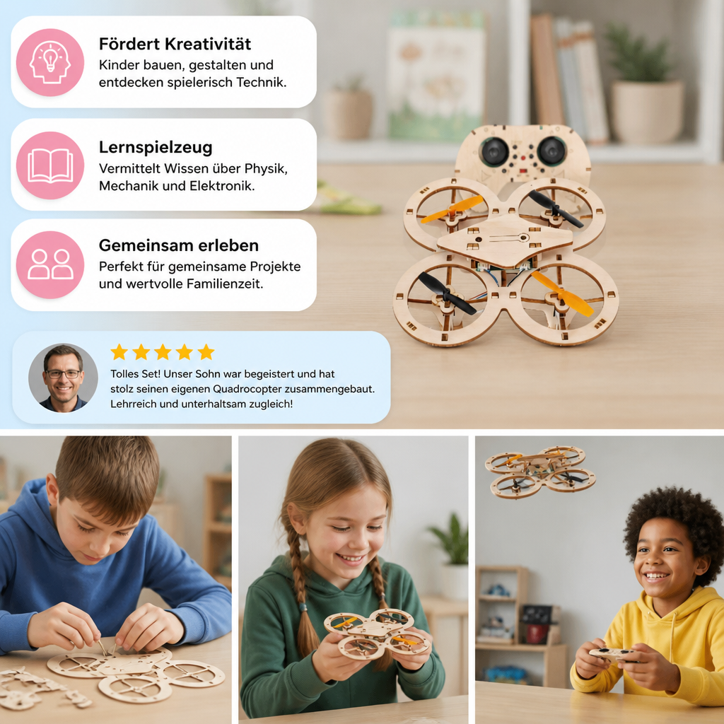 DIY-Holz-RC-Quadcopter-Bausatz – Baue dein eigenes Flugabenteuer