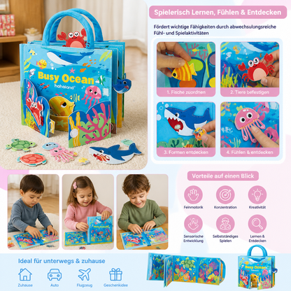 Montessori-Fühlbuch mit Meerestieren für spielerisches Lernen