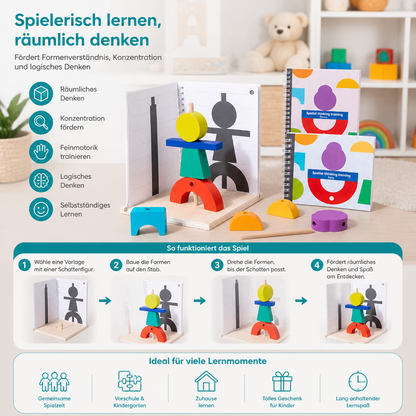 Holz 3D-Schatten-Matching- & Raumdenken-Puzzle für Kinder