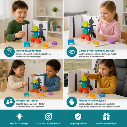 Holz 3D-Schatten-Matching- & Raumdenken-Puzzle für Kinder