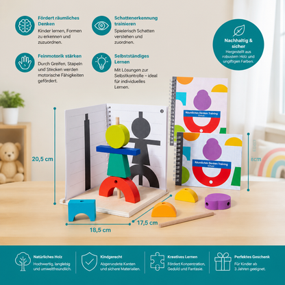 Holz 3D-Schatten-Matching- & Raumdenken-Puzzle für Kinder