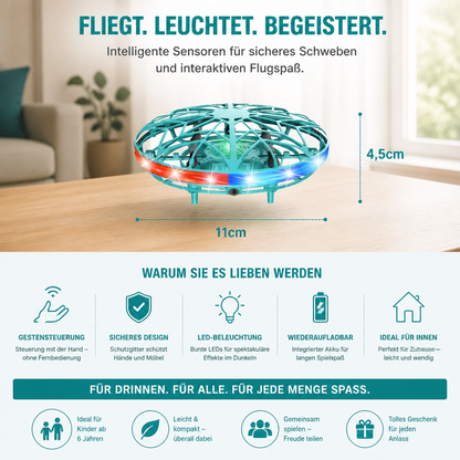 Bewegungsgesteuerte LED-UFO-Flugdrohne