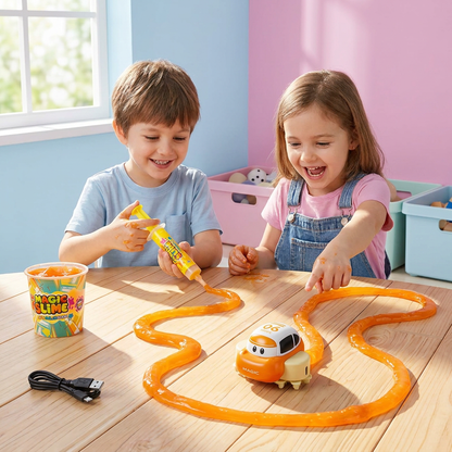 Magisches Slime-Rennbahn-Set – DIY-Abenteuer mit Elektroautos