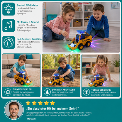 Musikalischer Leucht-Bagger mit automatischer Ball-Schaufelfunktion
